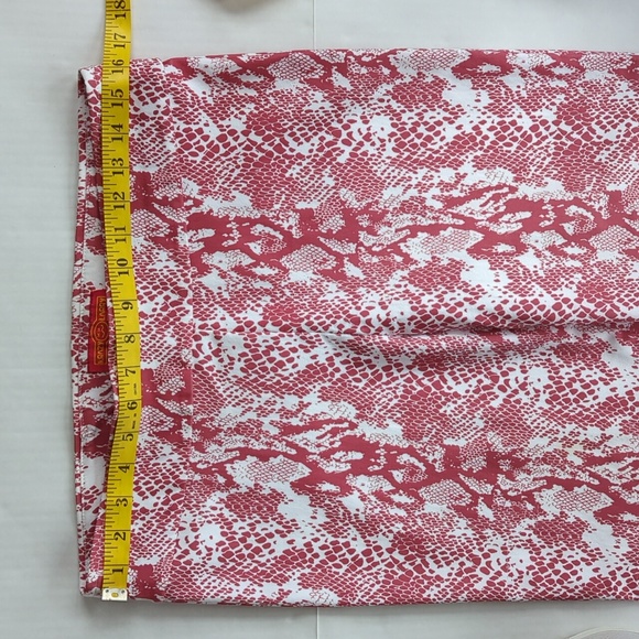 Krazy Larry Snakeskin Print TUMMY CONTROL Rayon Pants 12 Red White - Picture 13 of 15